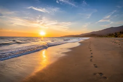 Footprints on Sunrise Beach Shoreline