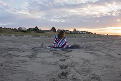 Footprints in Sand at Sunrise Beach