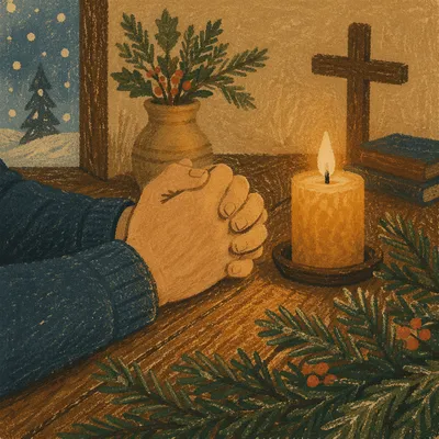 Praying Hands by Candlelit Evergreen