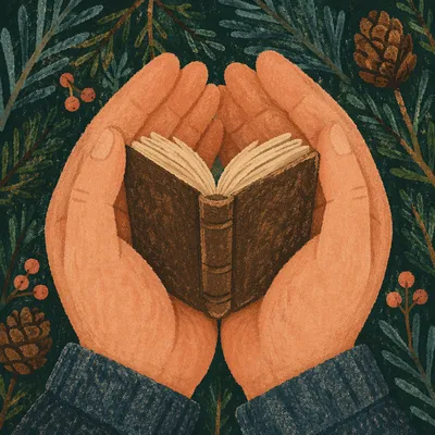 Hands Gently Holding Worn Bible
