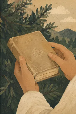 Reverent Hands Holding Bible in Evergreen Light