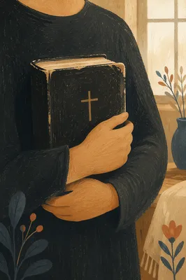 Hands Holding Bible in Quiet Devotion