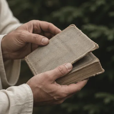 Reverent Hands Holding Bible in Evergreen Light