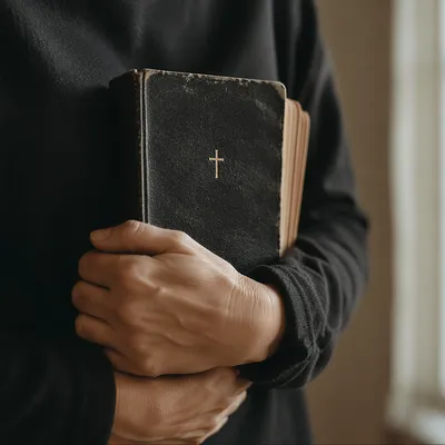Hands Holding Bible in Quiet Devotion