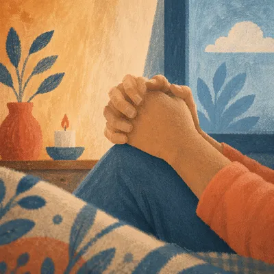 Praying Hands in Warm and Cool Light