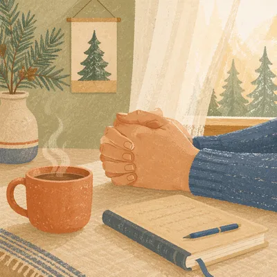 Praying Hands in Soft Morning Light