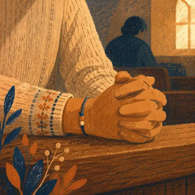 Clasped Hands in Soft Prayer Light