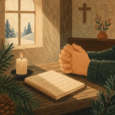 Praying Hands by Evergreen Chapel Light