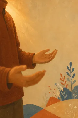 Open Hands in Warm Prayer Light