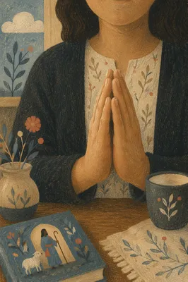 Hands Praying in Soft Window Light