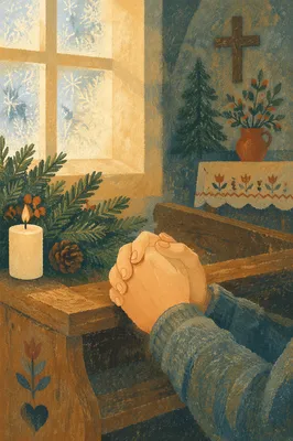 Praying Hands by Evergreen Candlelight
