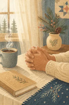 Praying Hands in Soft Morning Light