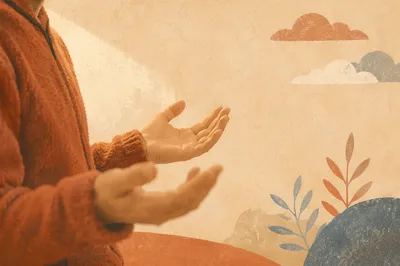 Open Hands in Warm Prayer Light