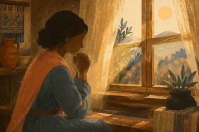 Praying Hands in Warm Window Light