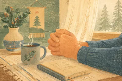Praying Hands in Soft Morning Light