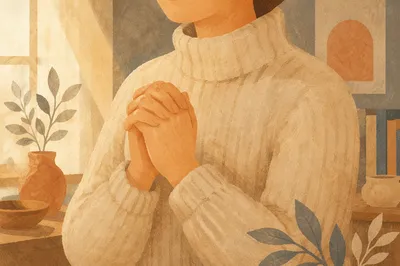 Gentle Praying Hands in Soft Window Light