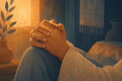 Quiet Praying Hands in Soft Light
