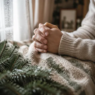 Praying Hands in Soft Winter Light