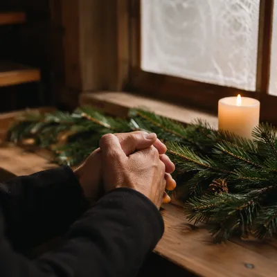 Praying Hands in Soft Chapel Light