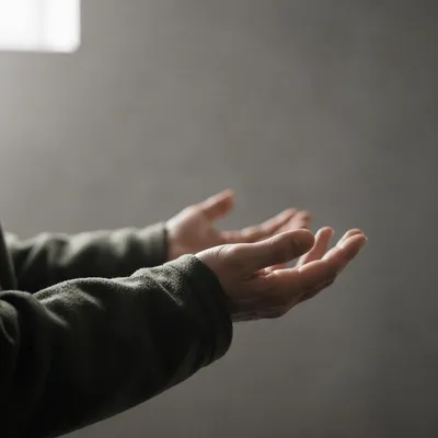 Open Hands in Soft Prayer Light