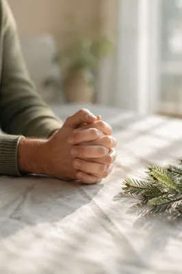 Praying Hands in Soft Morning Light