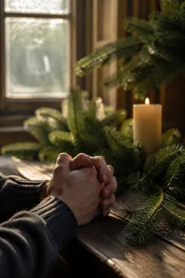 Praying Hands in Soft Chapel Light
