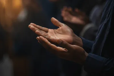 Open Hands in Quiet Prayer Light