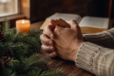 Praying Hands by Candlelit Evergreen