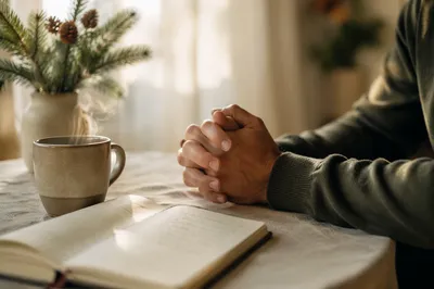 Praying Hands in Soft Morning Light