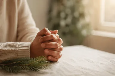 Praying Hands in Soft Morning Light
