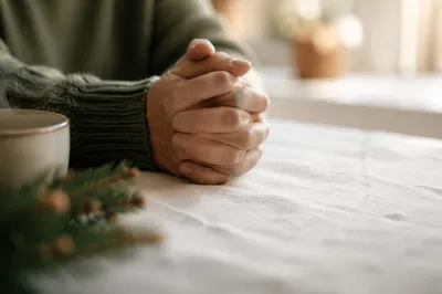 Praying Hands in Soft Winter Light