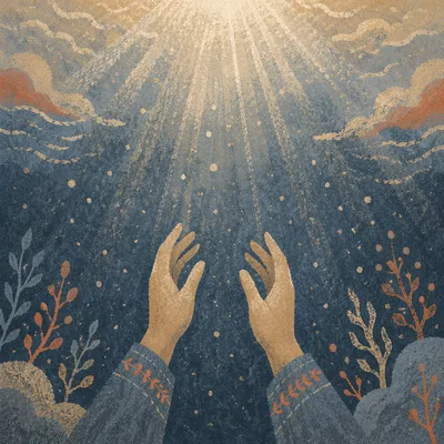 Hands Reaching Toward Radiant Hope