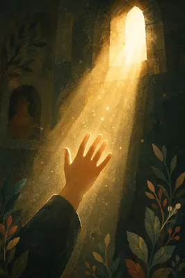Hand Reaching Toward Hopeful Sunlight