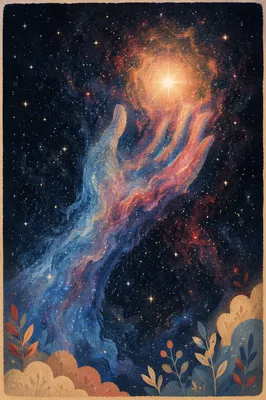 Hand Shaped Nebula Reaching Toward Light