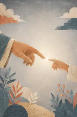 Hands Reaching Toward Hopeful Light