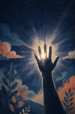 Hand Reaching Toward Eternal Light