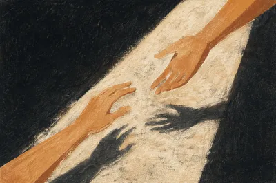 Hands Reaching Toward Sunlit Hope