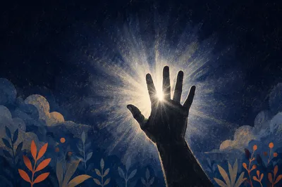 Hand Reaching Toward Eternal Light