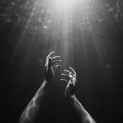 Hands Reaching Toward Hopeful Light