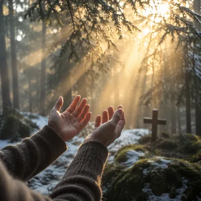 Hands Reaching Toward Morning Light
