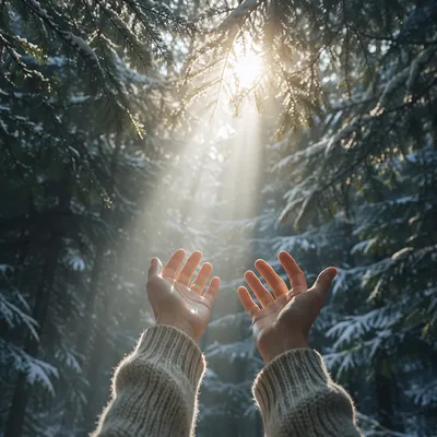 Open Hands Reaching Toward Morning Light