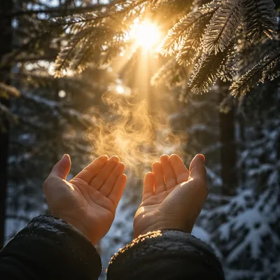 Open Hands Reaching Toward Morning Light