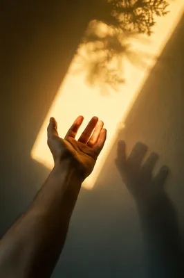 Hand Reaching Toward Warm Prayer Light