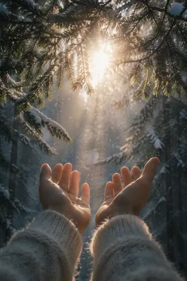 Hands Reaching Toward Morning Light