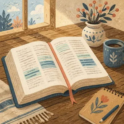 Open Bible with Highlighted Passages