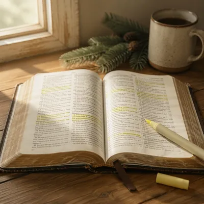 Highlighted Bible Passages with Evergreen Devotion