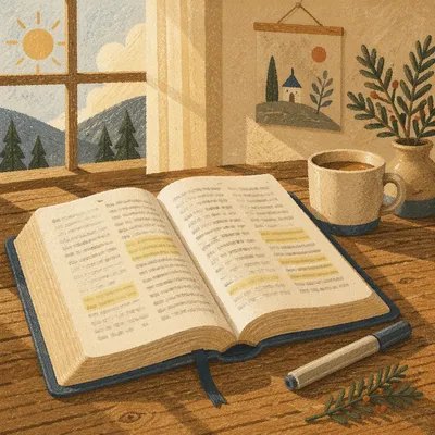 Highlighted Bible Passages with Evergreen Devotion
