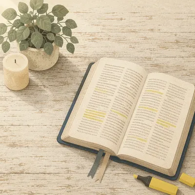 Highlighted Bible Passages with Evergreen Accent