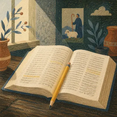 Highlighted Bible Passages with Yellow Marker