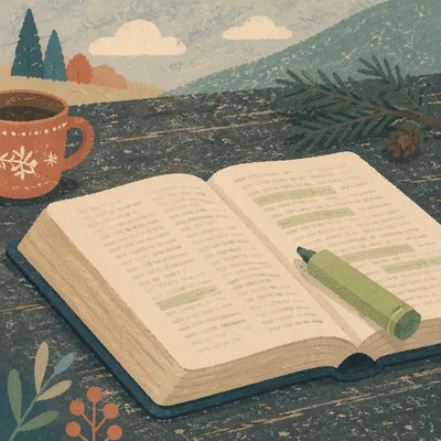 Evergreen Highlighter on Open Bible Pages